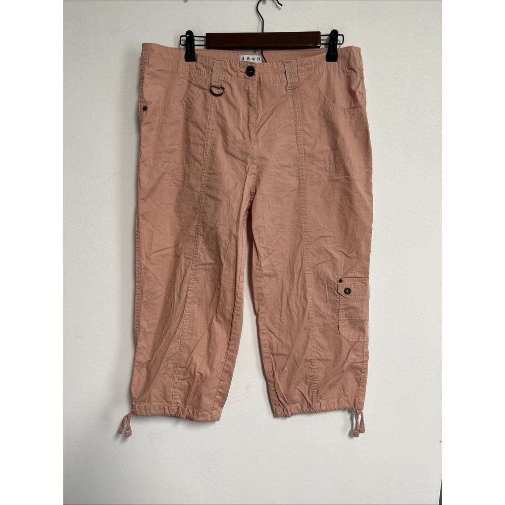 Dash Women's 12 Peach Cargo Capris Lightweight Packable Hiking Casual‎ Stretch
